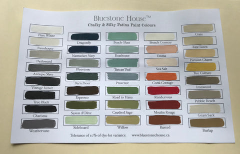 Bluestone House Colour Cards